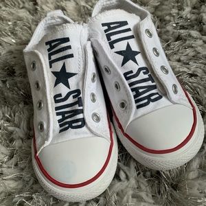 White All Star Converse with Velcro